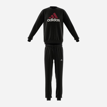 Підлітковий теплий спортивний костюм (світшот + штани) для хлопчика Adidas Junior Fleece Tracksuit IB4095 140 см Чорний (4066762249930)