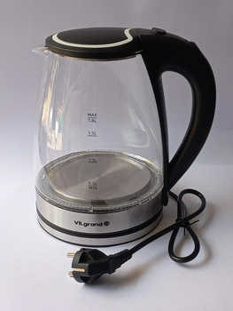 Электрочайник стекляный ViLgrand VL1188GK Black