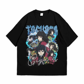 Футболка с принтом Аниме Demon Slayer Tomioka Giyu XL Черный Ф Ан020-Ч XL