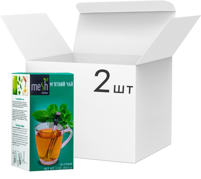 Упаковка м'ятного чаю Mesh Stick 28.8 г х 2 пачки по 16 шт (8680211790550_1)