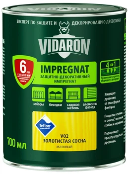 Пропитка для дерева Импрегнат Vidaron V02 золотая сосна 0,7 л