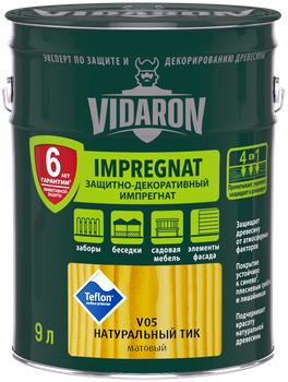 Просочення для деревини Імпрегнат Vidaron V05 тік натуральний 9 л