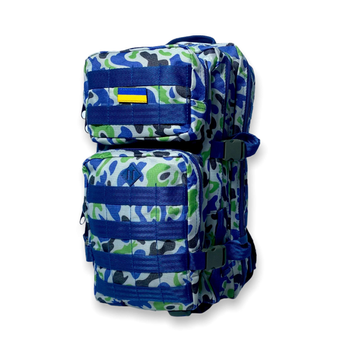 Тактично-туристичний рюкзак 16072 два відділи, 2 фронтальні кармани внутрішня органайзер 45*25*20 см синій