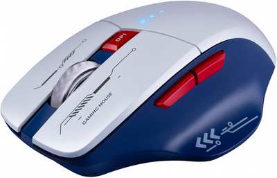 Mysz gamingowa bezprzewodowa Defender TISA GM-126 Bluetooth/Wireless White/Blue (4745090825428)