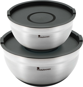 Набір мисок для змішування MasterPro Foodies collection з кришками х 2 шт (BGMP-1553)