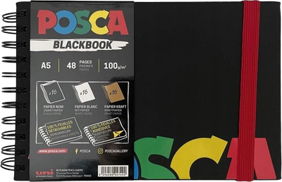 Скетчбук Posca A5 BlackBook 48 аркушів (3296280047492)