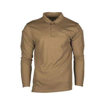 Футболка Поло тактична з довгим рукавом Sturm Mil-Tec Tactical Long Sleeve Polo Shirt Quick Dry DARK COYOTE 2XL (10962019)
