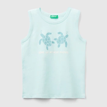 Детская майка для мальчика United Colors of Benetton 3I1XGH00U.P-0A7 98 см Голубая (8056256754060)