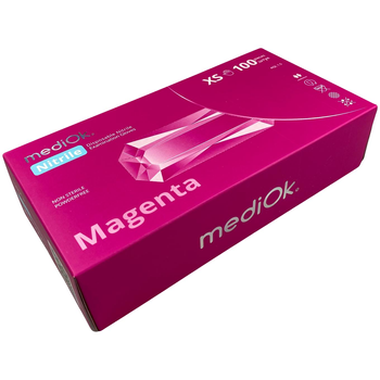 Перчатки Нитриловые ярко-розовый XS, 100 шт (MediOk MAGENTA)