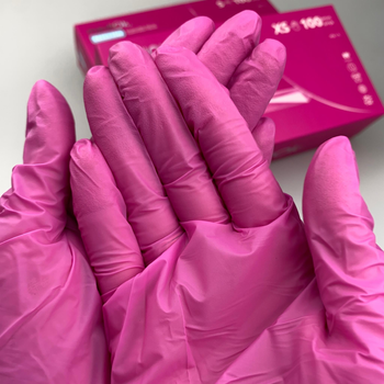 Перчатки Нитриловые ярко розовый M, 100 шт (MediOk MAGENTA)