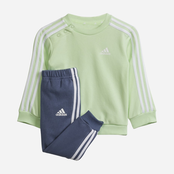 Komplet sportowy (bluza + spodnie) chłopięcy Adidas I 3S JOG IS2506 104 cm Jasnozielony/Granatowy (4067891919213)