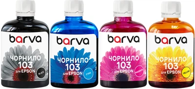Комплект чернил Barva для Epson L1110/L3100/L3150/L3160/L5190 (103) 4х100 мл BK/C/M/Y (E103-100-MP)