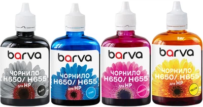 Комплект чернил Barva для HP 655/650 4x90 г пигментные/водорастворимые BK/C/M/Y (H655-090-MP)