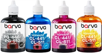 Комплект чернил Barva для Canon MP230 4x90 г PG-510 + CL-511 BP/C/M/Y (CPG510-090-MP)