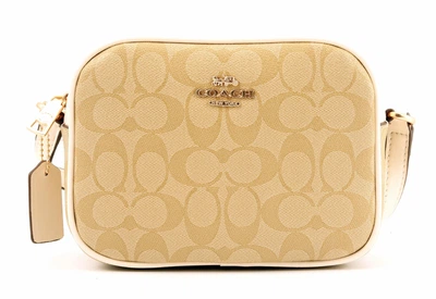 Сумка женская Coach Mini Jamie Camera Bag коричнево-белая