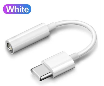Переходник для смартфонов Samsung с Type-C на аудио 3.5 mm / Белый