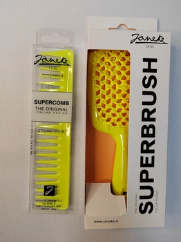 Набор расческа Janeke Superbrush + гребень Janeke Fashion comb желтый