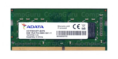 Оперативная память для ноутбука ADATA DDR4 8GB 2666MHz SO-DIMM 1Rx8 PC4-2666V (AO1P26KC8T1-BXPS)