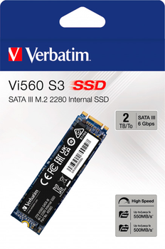 SSD диск Verbatim VI560 S3 2TB M.2 2280 SATAIII 3D NAND TLC