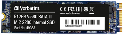SSD диск Verbatim VI560 S3 512GB M.2 2280 SATAIII 3D NAND TLC