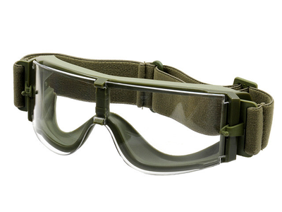 Вентильовані панорамні Gogle прозорі окуляри - Olive [P&J] (для страйкбола)