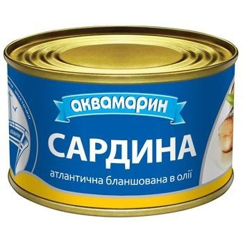 Консерва Аквамарин Сардина Бланшована Д/О 230г( 4820183770790)