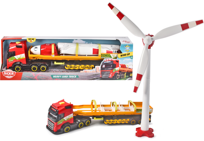 Ciężarówka Dickie Toys Volvo "Transport turbiny wiatrowej" z efektami dźwiękowymi i świetlnymi 40 cm (SBA203747011)