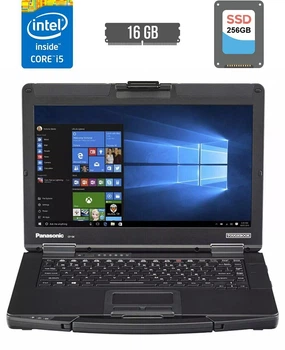 Полузащищенный ноутбук Panasonic Toughbook CF-54 / 14" (1920x1080) IPS / Intel Core i5-5300U (2 (4) ядра по 2.2 - 2.9 GHz) / 16 GB DDR3 / 256 GB SSD / Intel HD Graphics 5500 / HDMI б/у