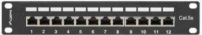 Патч-панель Lanberg 12 port 1U 10" kat.5e екранований Black (PPF5-9012-B)