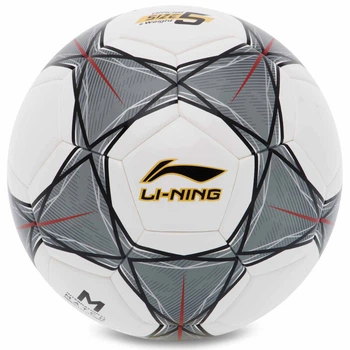 Мяч футбольный №5 PU+EVA Клееный LI-NING (клееный, белый-черный) (LFQK635-1)