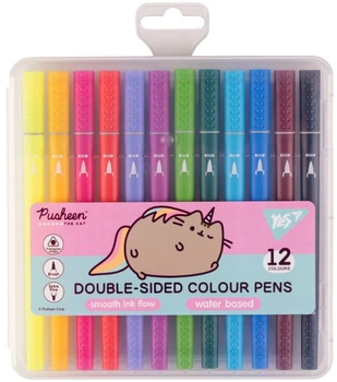 Фломастеры двусторонние Yes Pusheen 12 цветов (650561) (5056574436818)