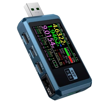 USB-тестер Fnirsi FNB48P с Bluetooth Вольтметр Амперметр Type-C Серый (1014-250-00)