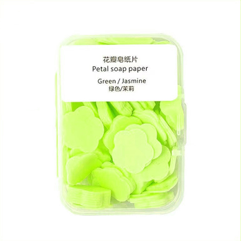 Мило у вигляді пелюсток паперу Petal Soap Paper Green Жасмін у дорожньому футлярі
