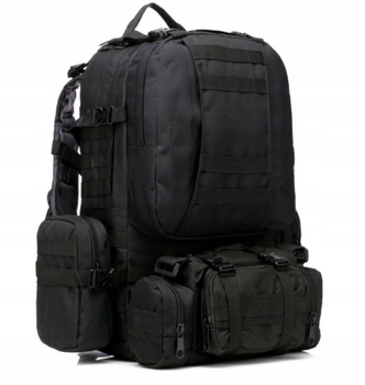 Рюкзак тактический на 50л с подсумками цвет черный