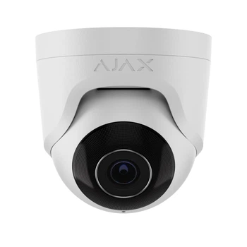 IP-Камера Ajax дротова TurretCam, 5мп, 2.8мм, Poe, True WDR, IP 65, ІЧ 35м, аудіо, кут огляду 100° до 110°, купольна, біла (000039304)