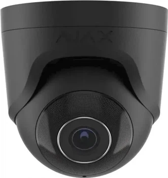 IP-Камера Ajax дротова TurretCam, 5мп, 2.8мм, Poe, True WDR, IP 65, ІЧ 35м, аудіо, кут огляду 100° до 110°, купольна, чорна (000039305)