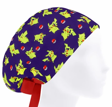 Медицинская шапочка женская HeadwearUniverse универсальная принт Покемон Пикачу