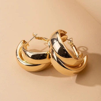 Серьги двойные кольца Honey Fashion Accessories золотистый (12-139)