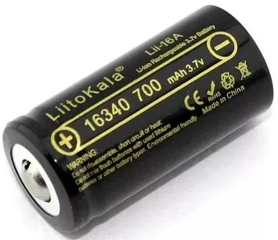 Аккумулятор LiitoKala Lii-16A 16340 700mah без защиты (Черный)