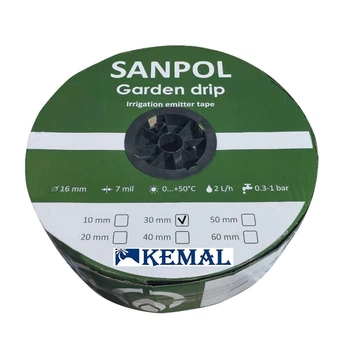 Стрічка емітерна для краплинного поливу Kemal Sanpol 30 (1000м) 7 mil, Туреччина