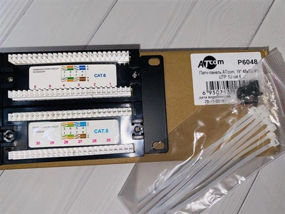 Патч-панель 48 портов RJ-45 UTP 2U 19 дюймов для сети cat.6 металлическая