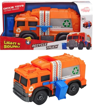 Śmieciarka Dickie Toys z koszem na śmieci z efektami świetlnymi i dźwiękowymi (SBA203306001)