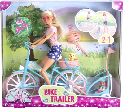 Zestaw lalek Simba Steffi Love Bike Trailer 29 cm (4006592092887)