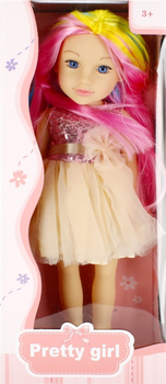 Lalka Pretty Girl z żółto-różowymi włosami 45 cm (5904335847499)