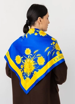Хустка патріотична (атлас) 90х90 см (С90150-20)
