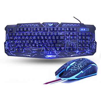 Игровая клавиатура с подсветкой молнии "Atlanfa V100" + Мышка Original