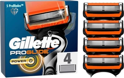 Сменные картриджи для бритья (лезвия кассеты) мужские Gillette ProGlide Power 4 шт