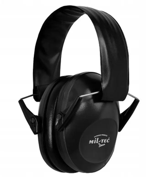 Навушники захисні стрілкові Mil-Tec з активним шумозаглушенням та звукопоглинаючим ефектом Чорні One size (tactik-069M-T)