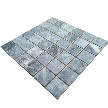 Тёмно-серая мозаика из мрамора матовая МКР-3СВ (47x47)