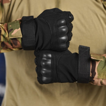 Перчатки TACT с защитными накладками и антискользящими вставками на ладонях черные размер XL